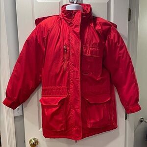 Eddie Bauer Red Down Puffer Coat